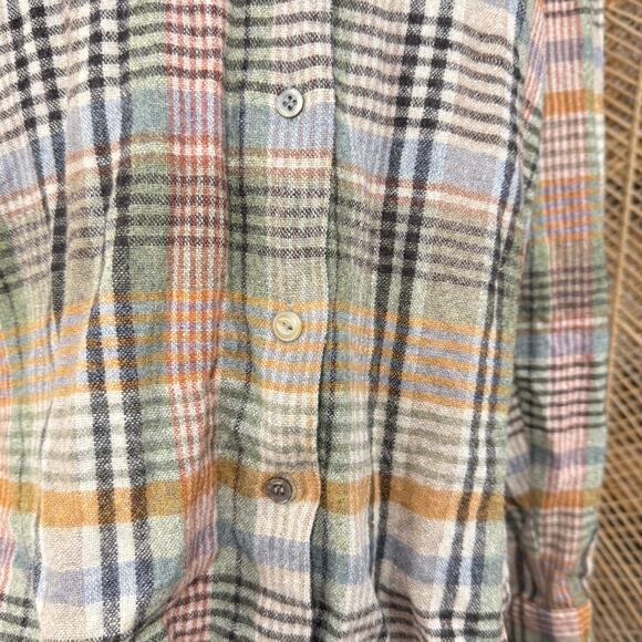 Vintage 70s 80s Plaid Wool Button Up Shirt Fairy Grunge Gorpcore Cottage M L - Picture 10 of 10